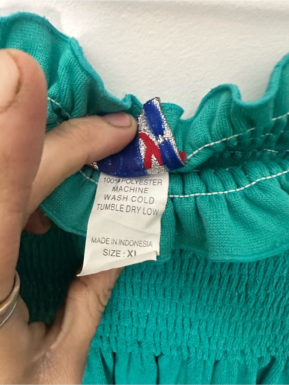 VTG Y2K Foxy USA Tropical Teal Tube Dress - Size XL p - Picture 4 of 4